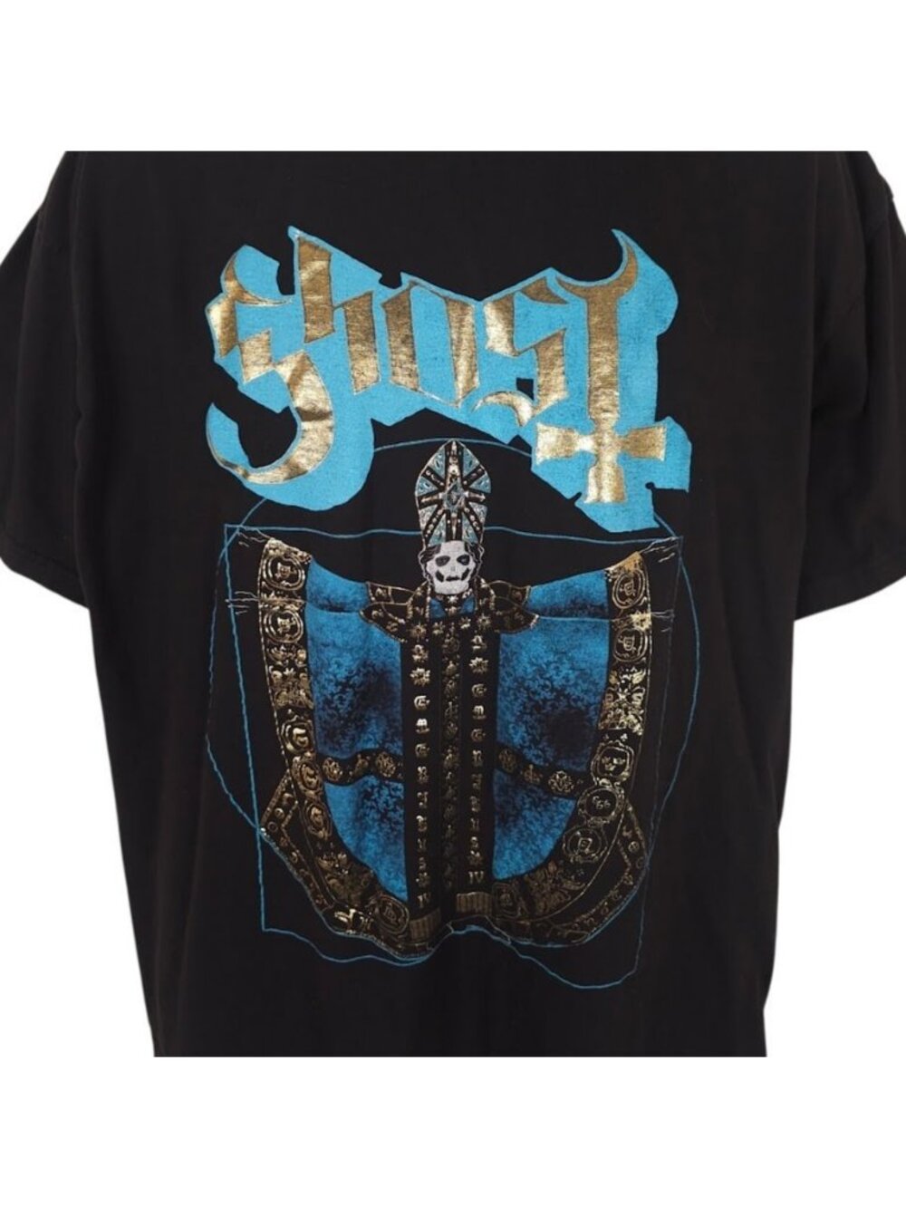 Ghost T Shirt Mens Size XL Black Papa Emeritus IV Frater Imperator Gold Foil